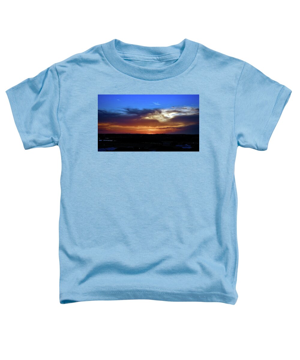 Orange Toddler T-Shirt featuring the photograph Orange and Blue Sunset by George Taylor