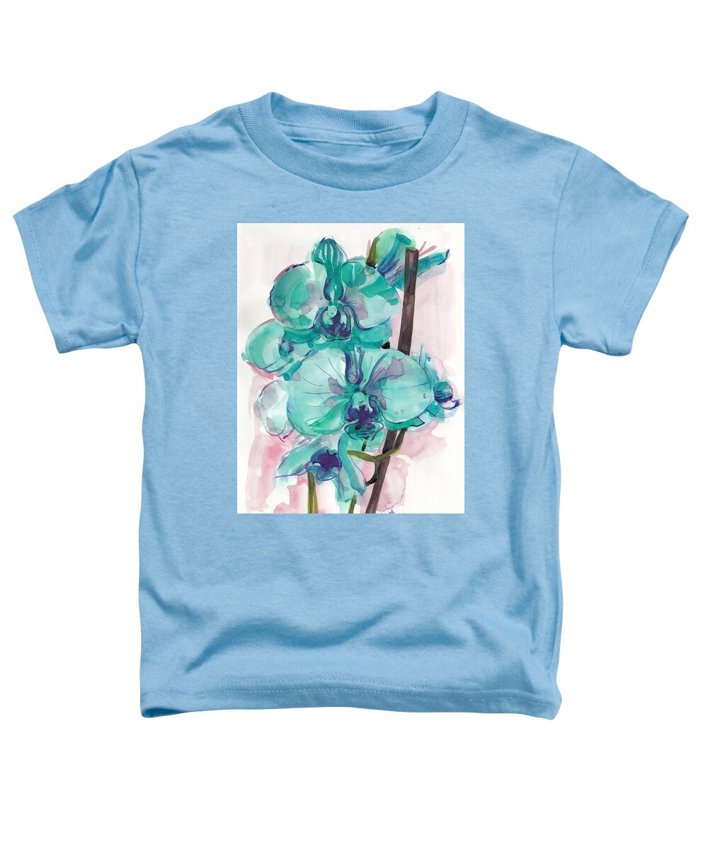 Watercolor Toddler T-Shirt featuring the painting Orchids by George Cret