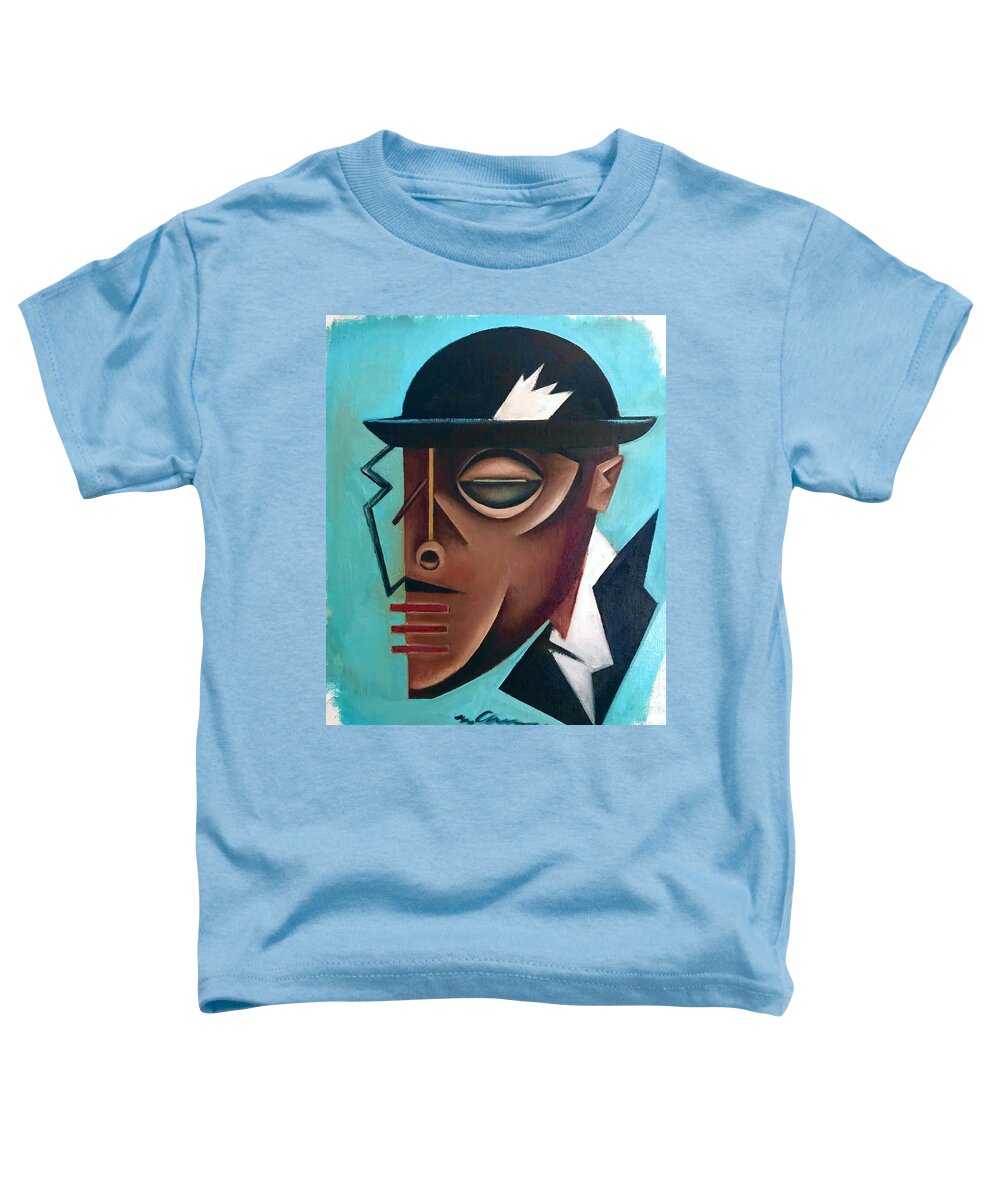 Jazz Toddler T-Shirt featuring the painting Osby/ Jazz- Last Hat of Mr. Gutterman by Martel Chapman