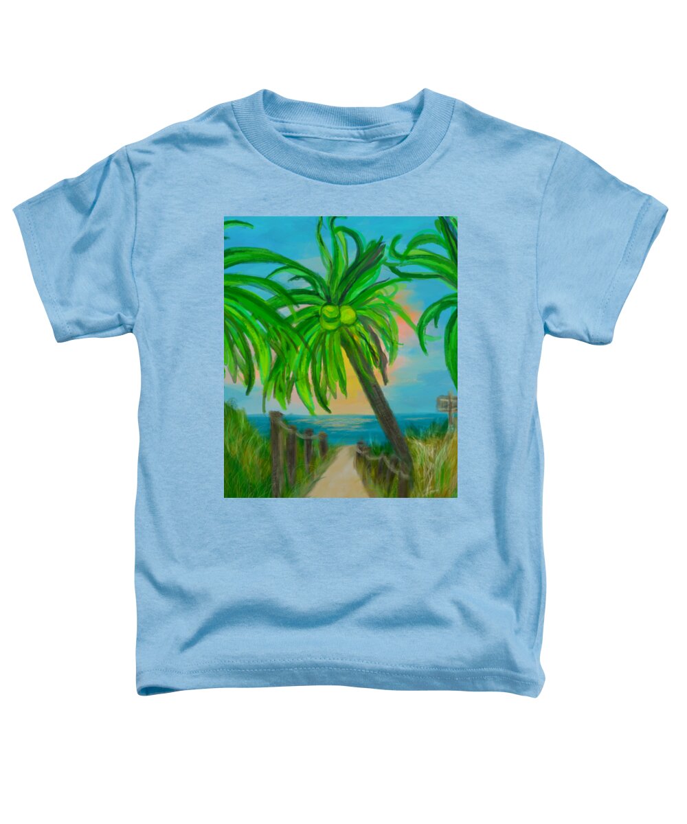 Paradise Toddler T-Shirt featuring the painting Paradise by Christine Fournier