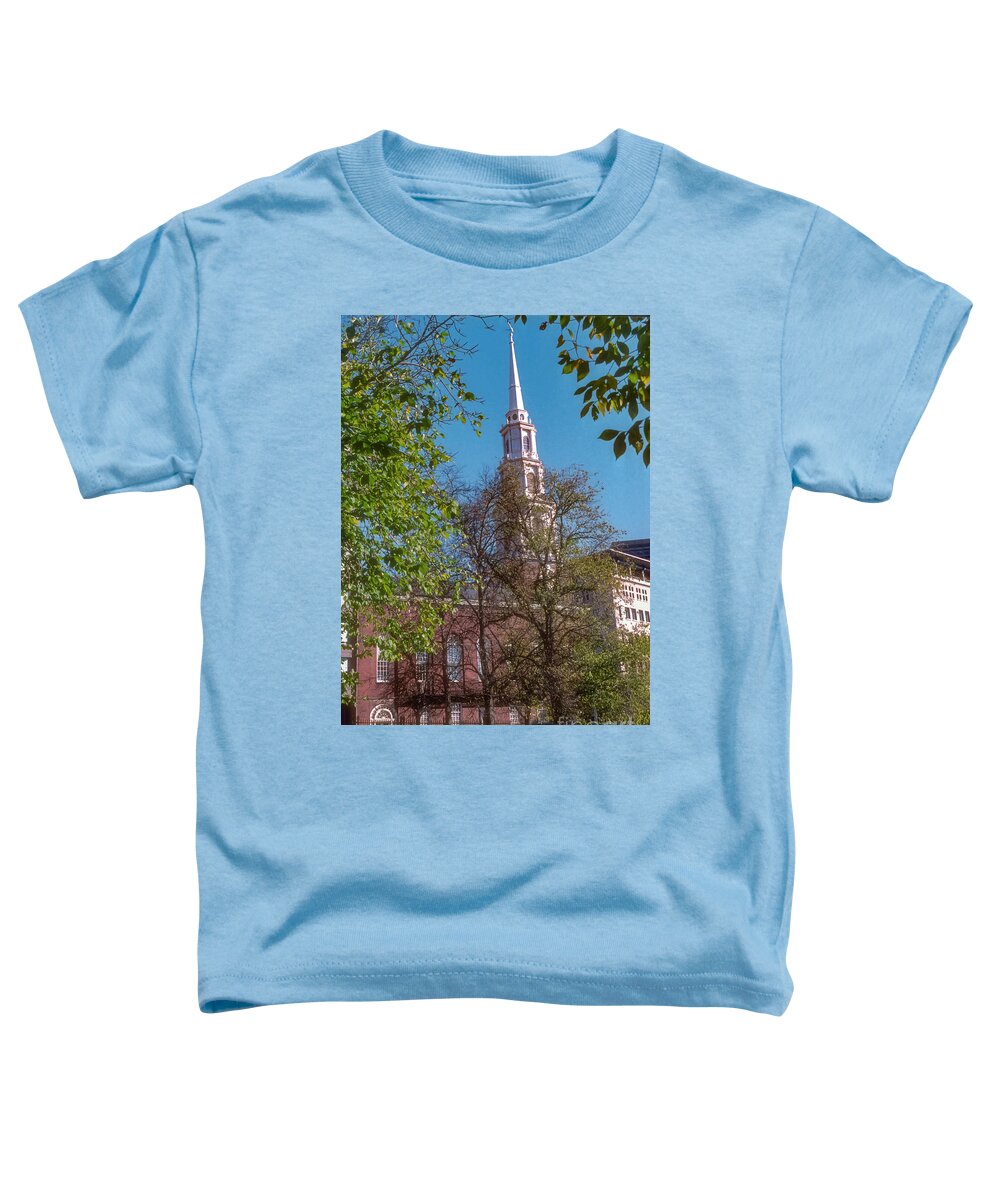 Boston Toddler T-Shirt featuring the photograph Park Street Church in Boston by Bob Phillips