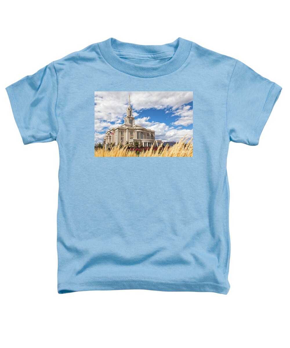 Afternoon Toddler T-Shirt featuring the photograph Payson Utah Temple - Golden Peace by Bret Barton