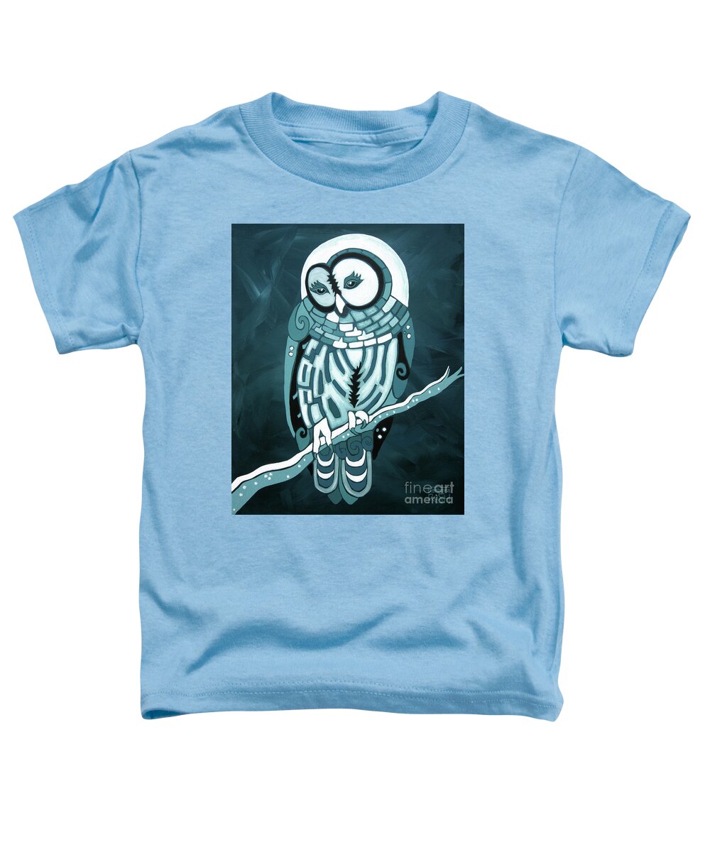 Barred Owl Art Toddler T-Shirt featuring the painting Purity in the Moonlight by Barbara Rush