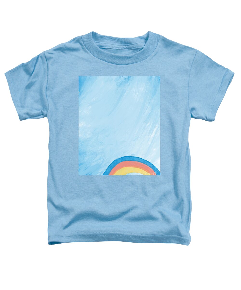 Abstract Toddler T-Shirt featuring the digital art Rainbow In The Sky - Modern Colorful Abstract Digital Art by Sambel Pedes