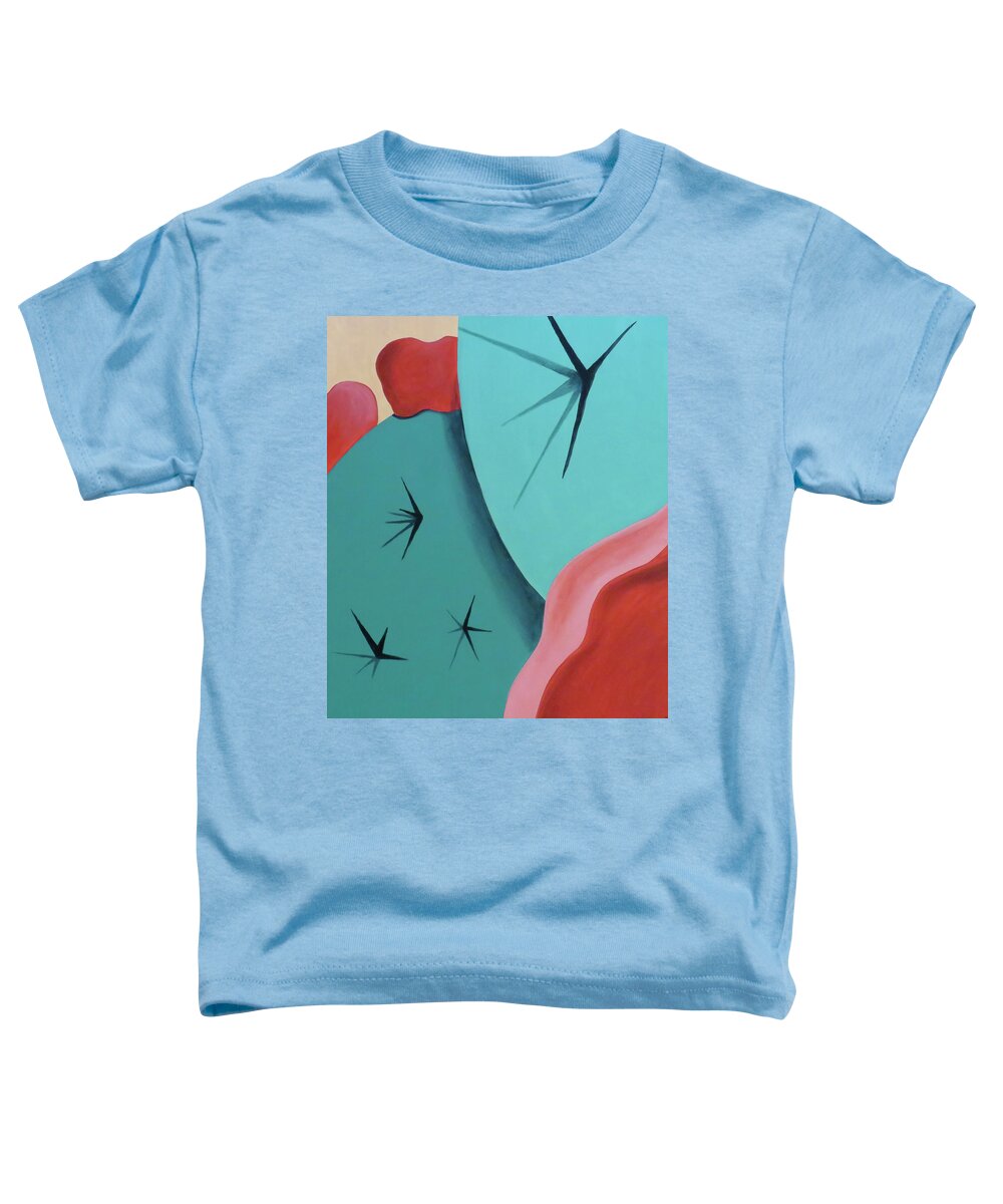 Bold Toddler T-Shirt featuring the painting Red Flower One by Ted Clifton