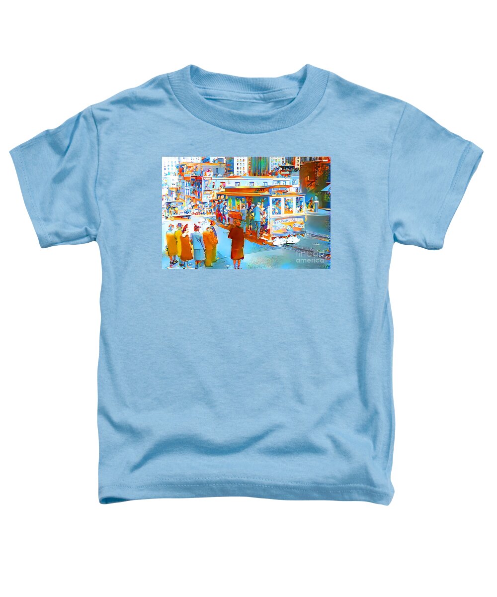 Wingsdomain Toddler T-Shirt featuring the photograph San Francisco Vintage Cable Car in Vogue Esprit Colors 20200522v2 by Wingsdomain Art and Photography