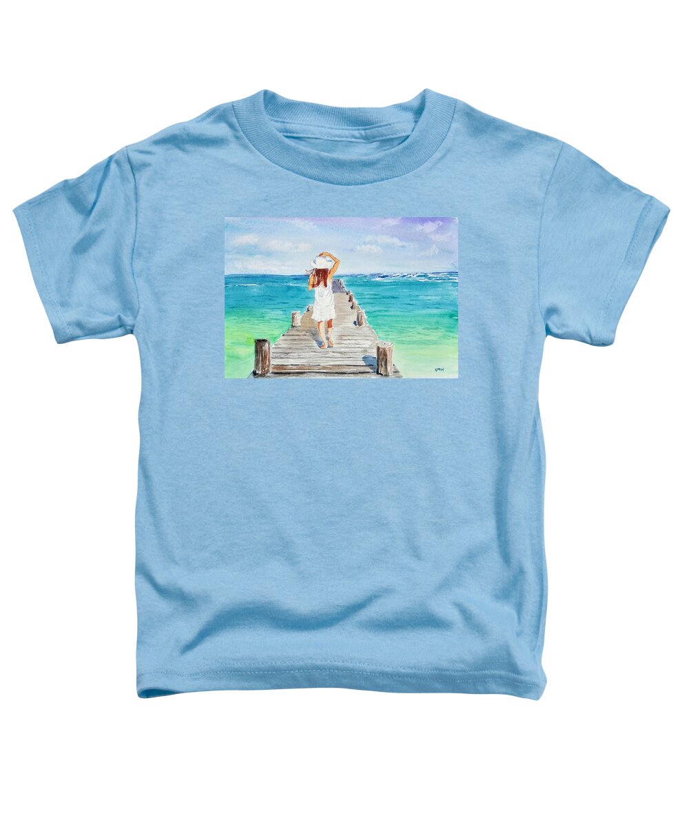 Seascape Toddler T-Shirt featuring the painting Seaview by Sandie Croft