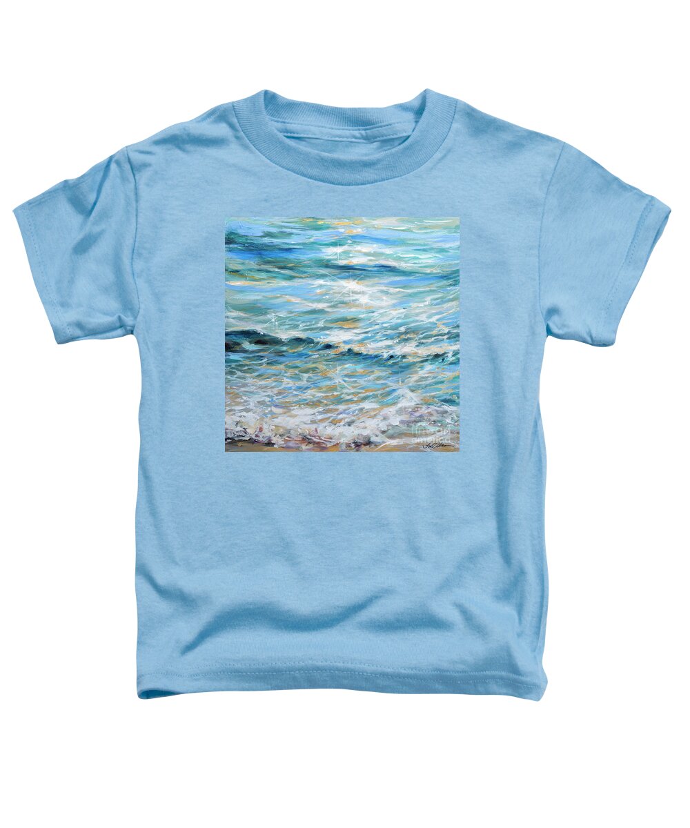 Ocean Toddler T-Shirt featuring the painting Shallow Water Sparkles by Linda Olsen