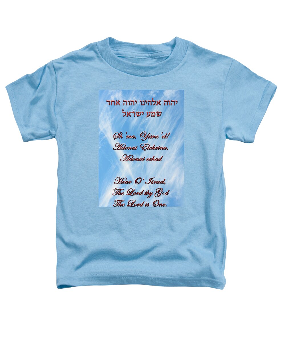 Shma Toddler T-Shirt featuring the photograph Shma Israel by Tikvah's Hope