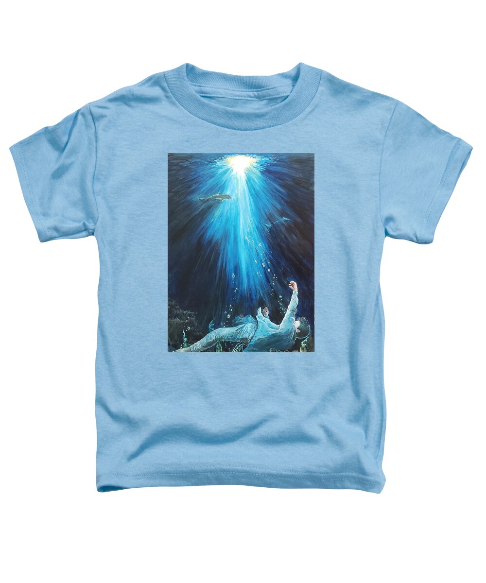 Depression Toddler T-Shirt featuring the painting Sinking into Depression by Merana Cadorette