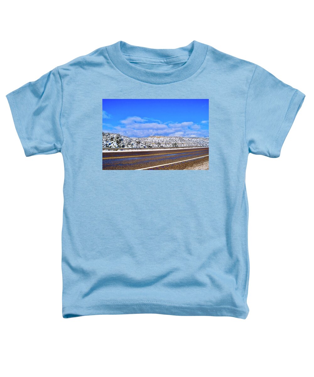 Zion Toddler T-Shirt featuring the photograph Panoramic Winter Snow by Bnte Creations