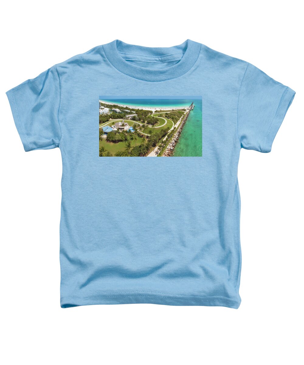 Miami Beach Toddler T-Shirt featuring the photograph South Pointe Beach FL by Susan Candelario