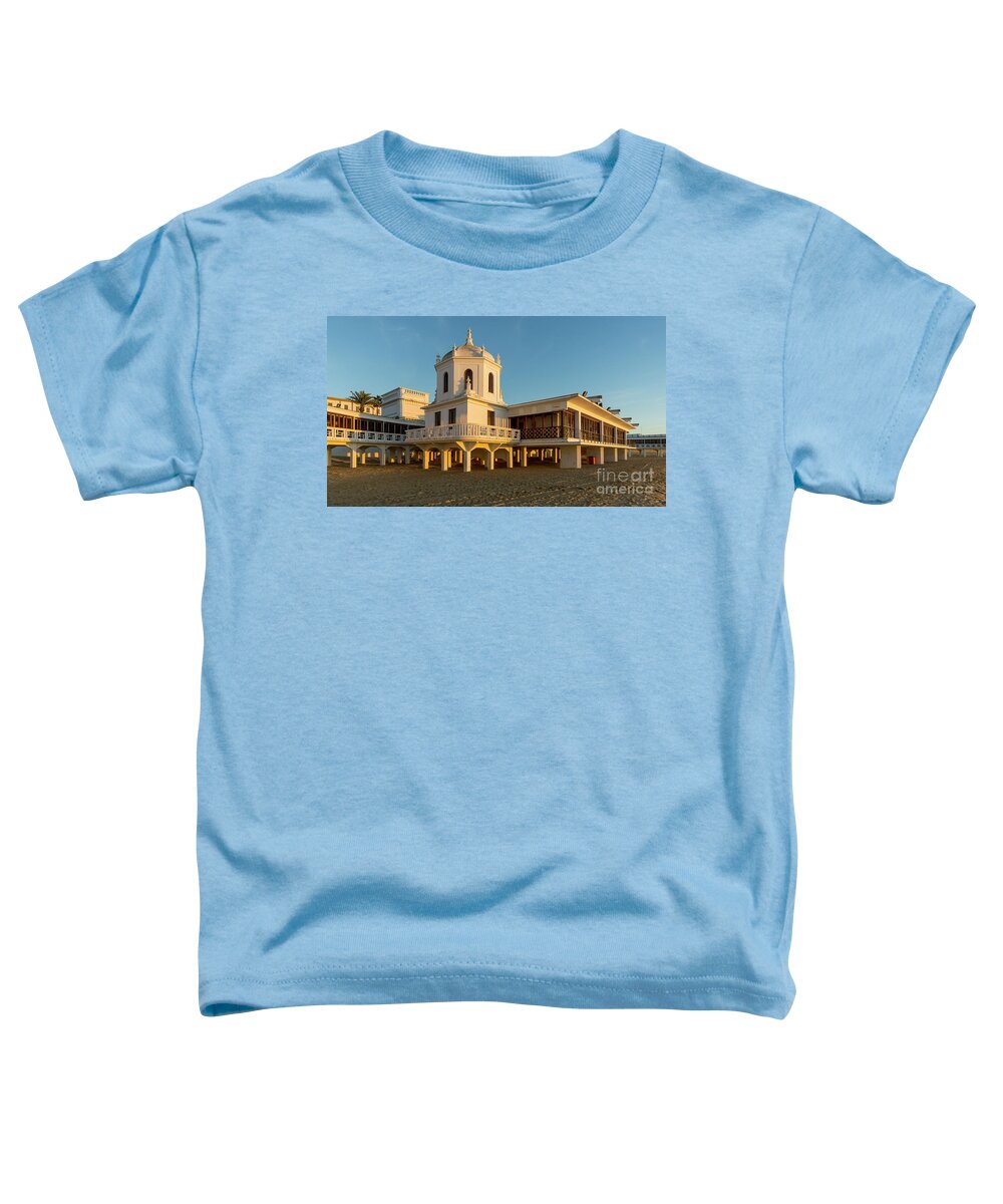 Seascape Toddler T-Shirt featuring the photograph Spa at La Caleta Beach in Cadiz Andalusia by Pablo Avanzini