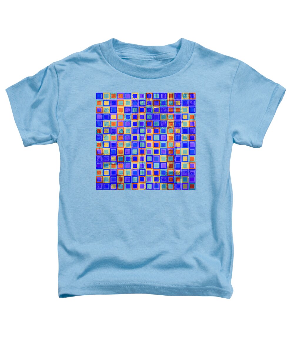 Art With Squares Toddler T-Shirt featuring the digital art SQUARE MELONS Purple Orange Abstract Squares by Lynnie Lang