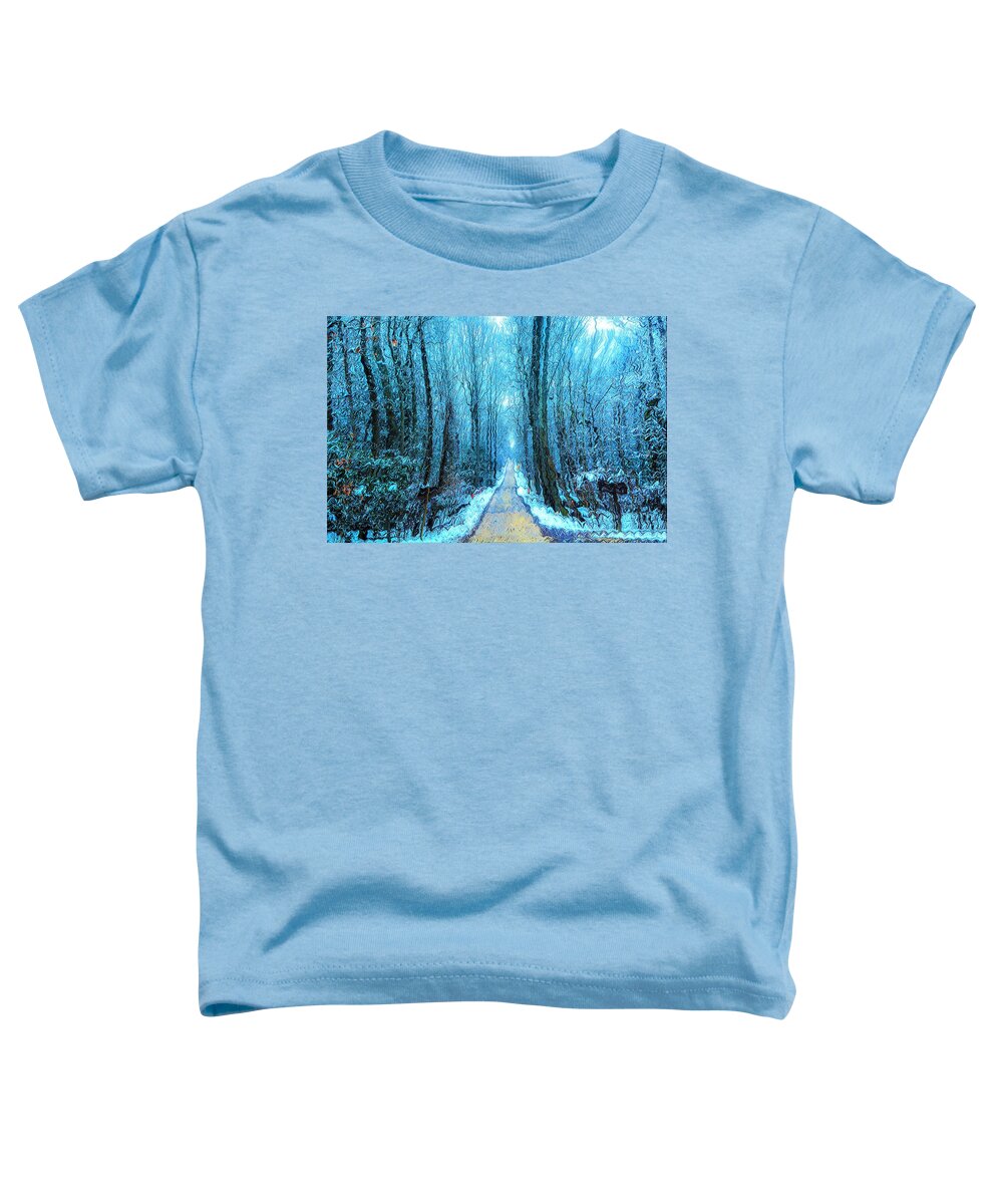 Landscape Toddler T-Shirt featuring the digital art Straight On by Addison Likins