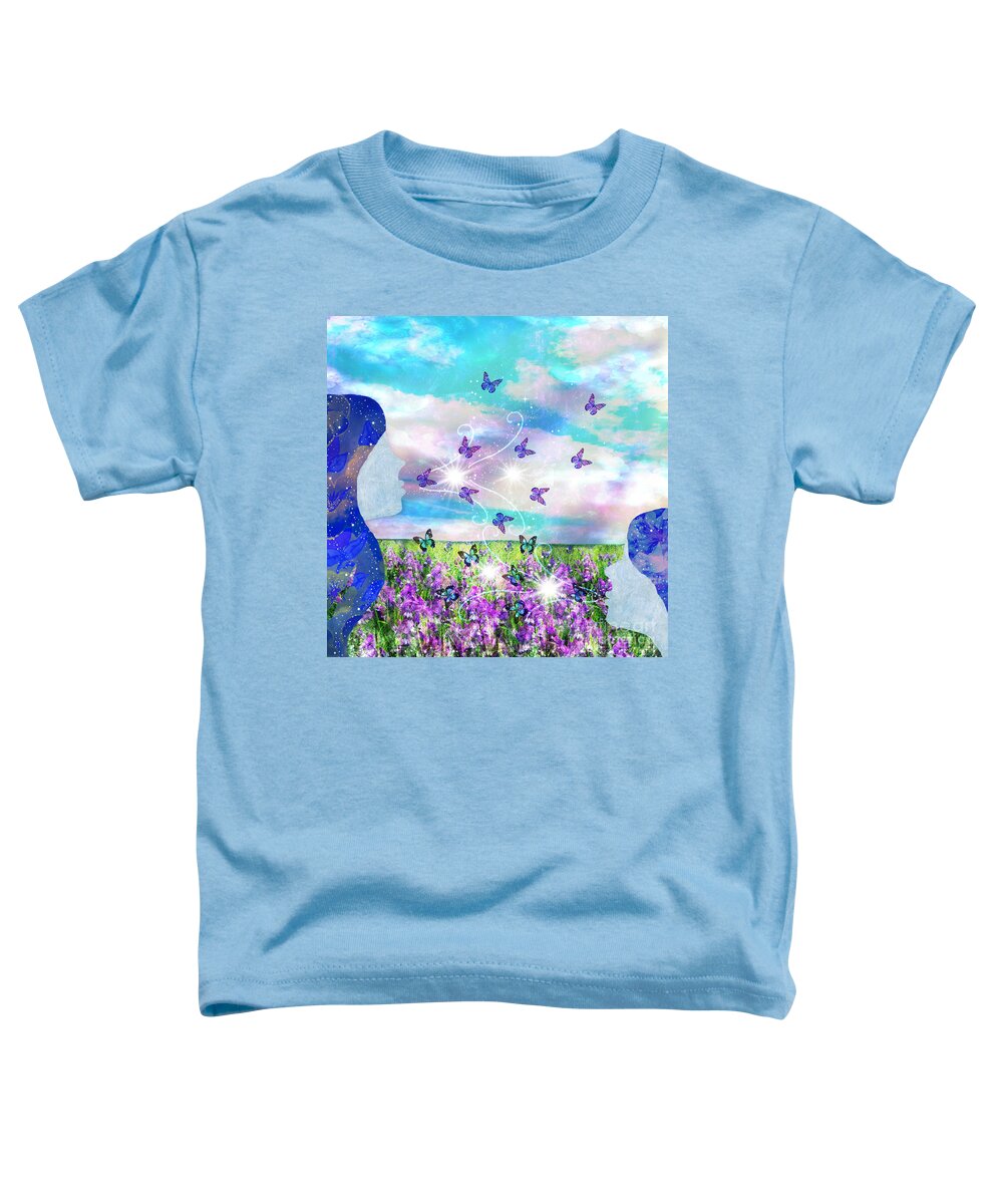 Summer Breeze Toddler T-Shirt featuring the mixed media Summer Breeze by Diamante Lavendar