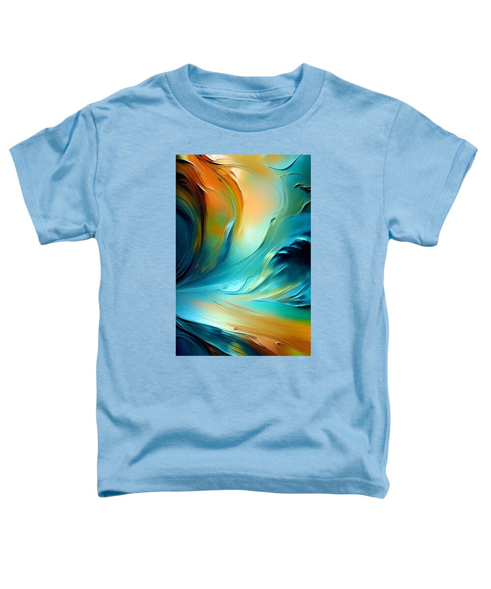 Conceptual Toddler T-Shirt featuring the painting Sunkissed Sea by Bonnie Bruno