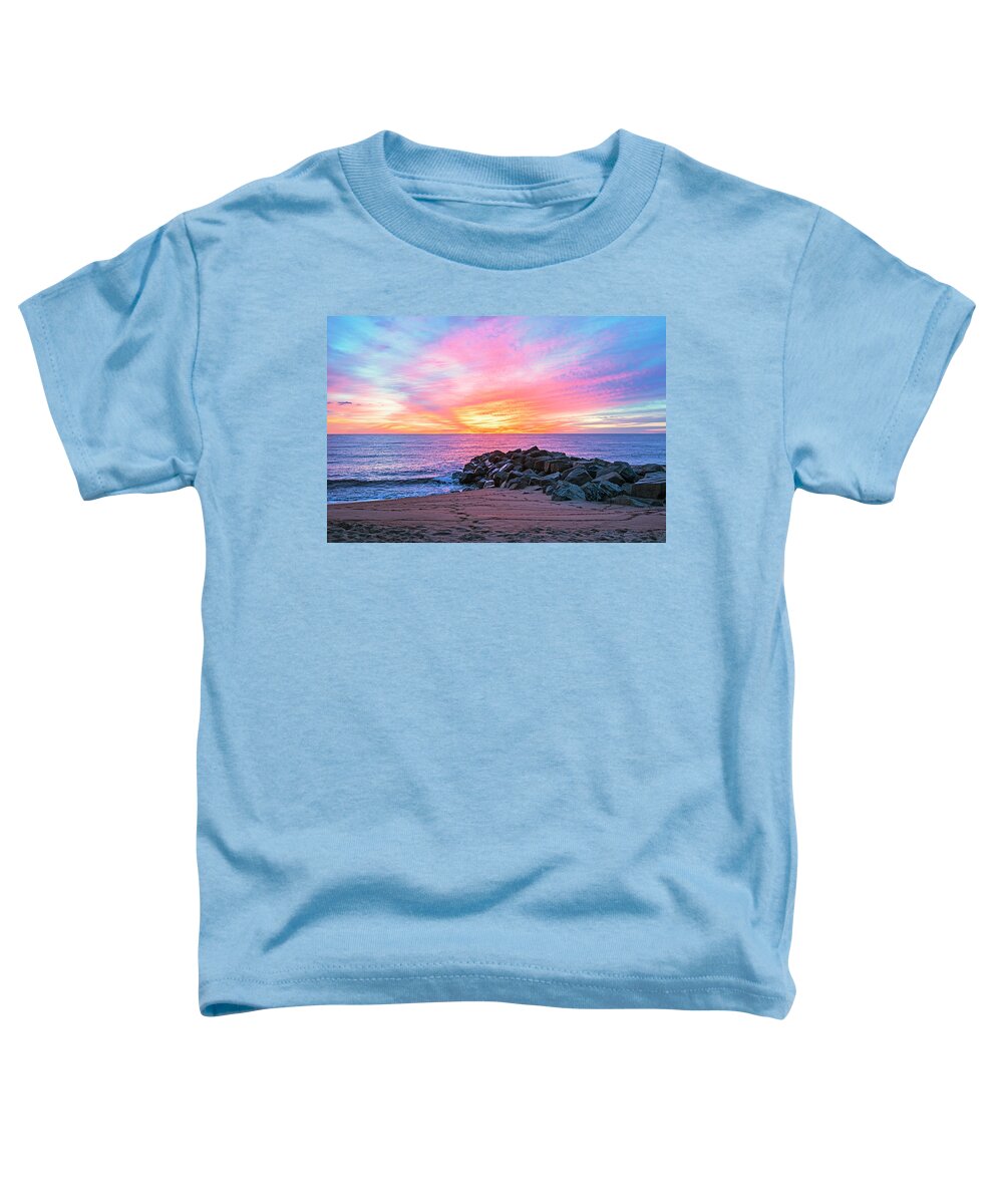 Newburyport Toddler T-Shirt featuring the photograph Sunrise on Plum Island Newburyport MA Blue Water by Toby McGuire