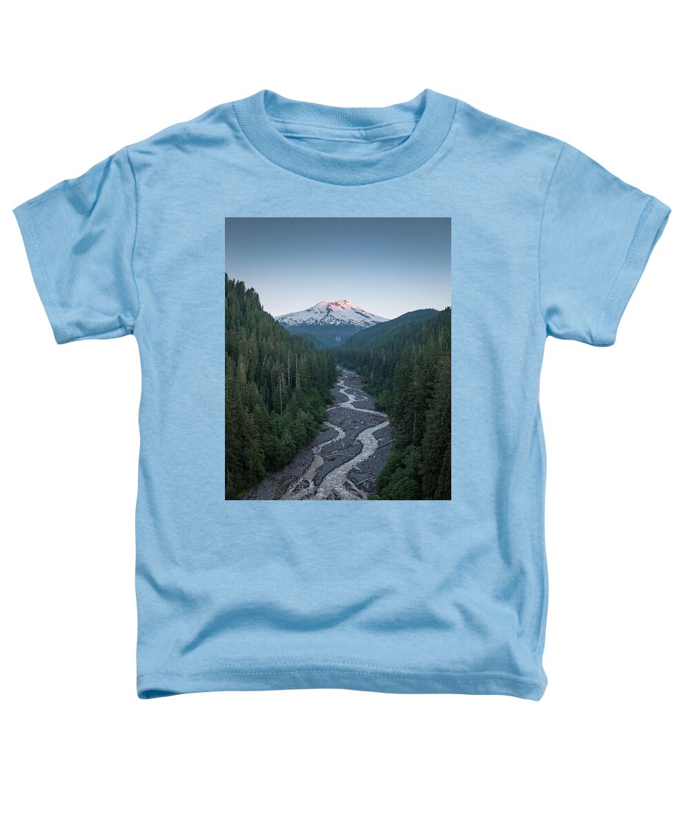 Mount Baker Toddler T-Shirt featuring the photograph Sunrise Streams by Michael Rauwolf