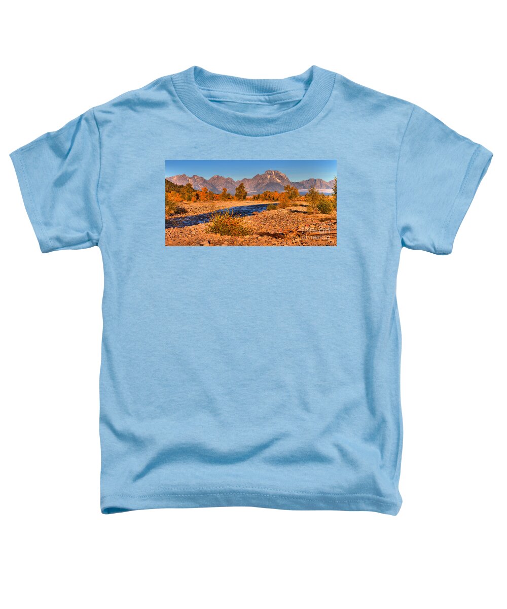 Teton Toddler T-Shirt featuring the photograph Teton National Forest Spread Creek Morning by Adam Jewell