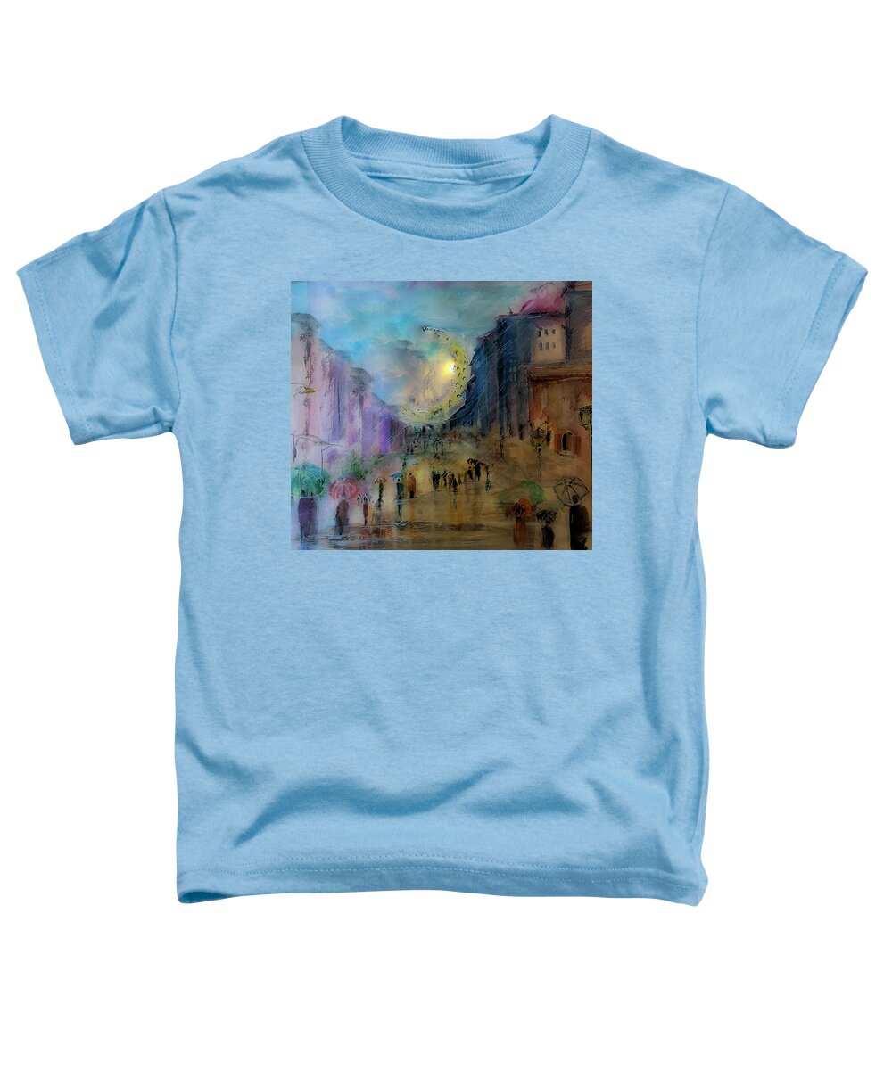 Expressionistic Toddler T-Shirt featuring the painting The Light In The Sky by Lisa Kaiser