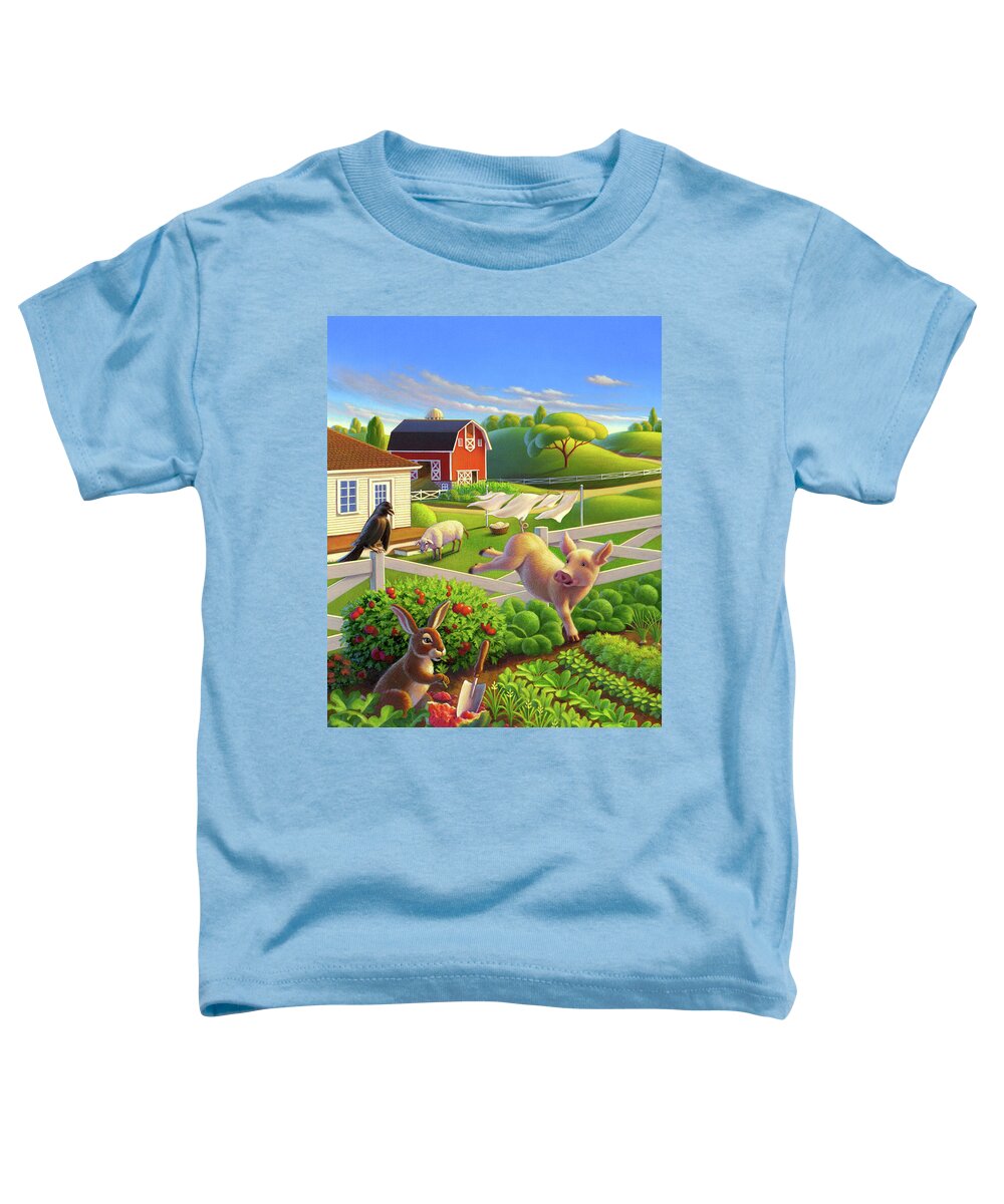 Farm Scene Toddler T-Shirt featuring the painting The Runaway by Robin Moline