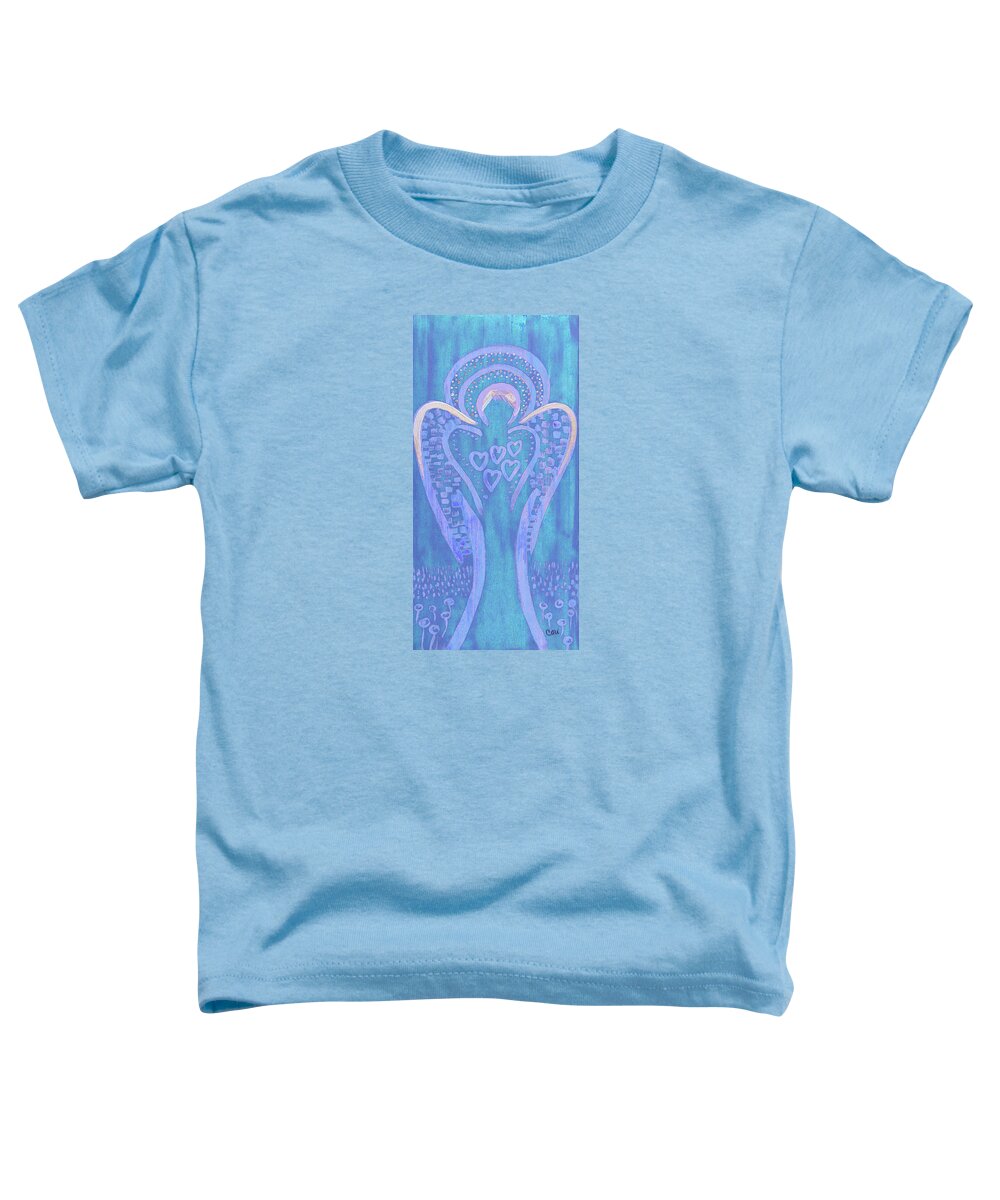 Angel Toddler T-Shirt featuring the painting This Angel Loves Blue by Corinne Carroll