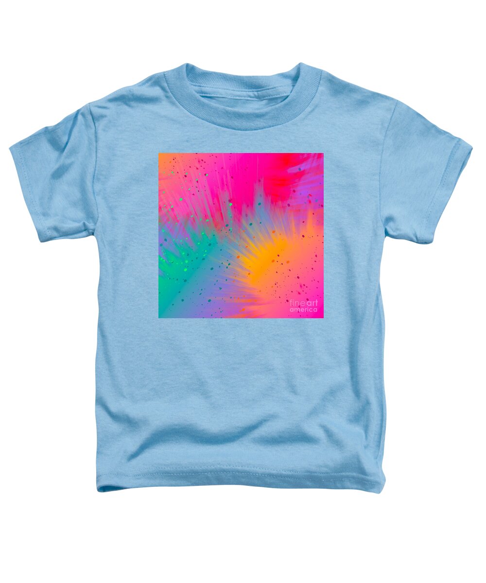 Colorful Toddler T-Shirt featuring the digital art Tiara - Artistic Colorful Abstract Carnival Splatter Watercolor Digital Art by Sambel Pedes