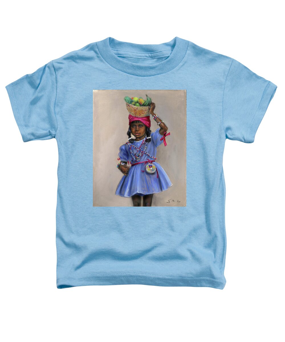 Haiti Toddler T-Shirt featuring the painting Tifi Haiti by Jonathan Gladding
