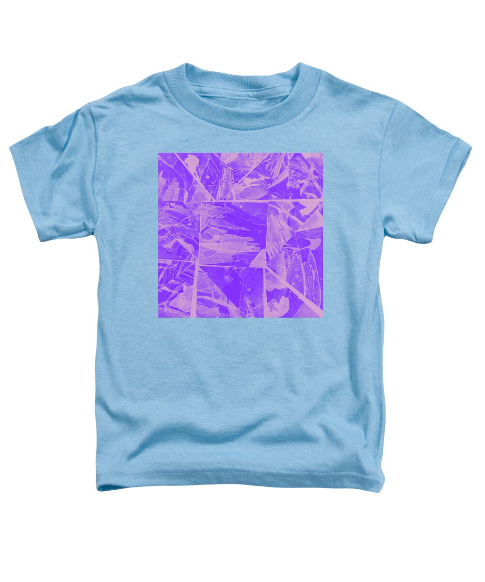 Triangle Toddler T-Shirt featuring the mixed media Triangular Rainbow Abstract Collage Purples Version by Ali Baucom