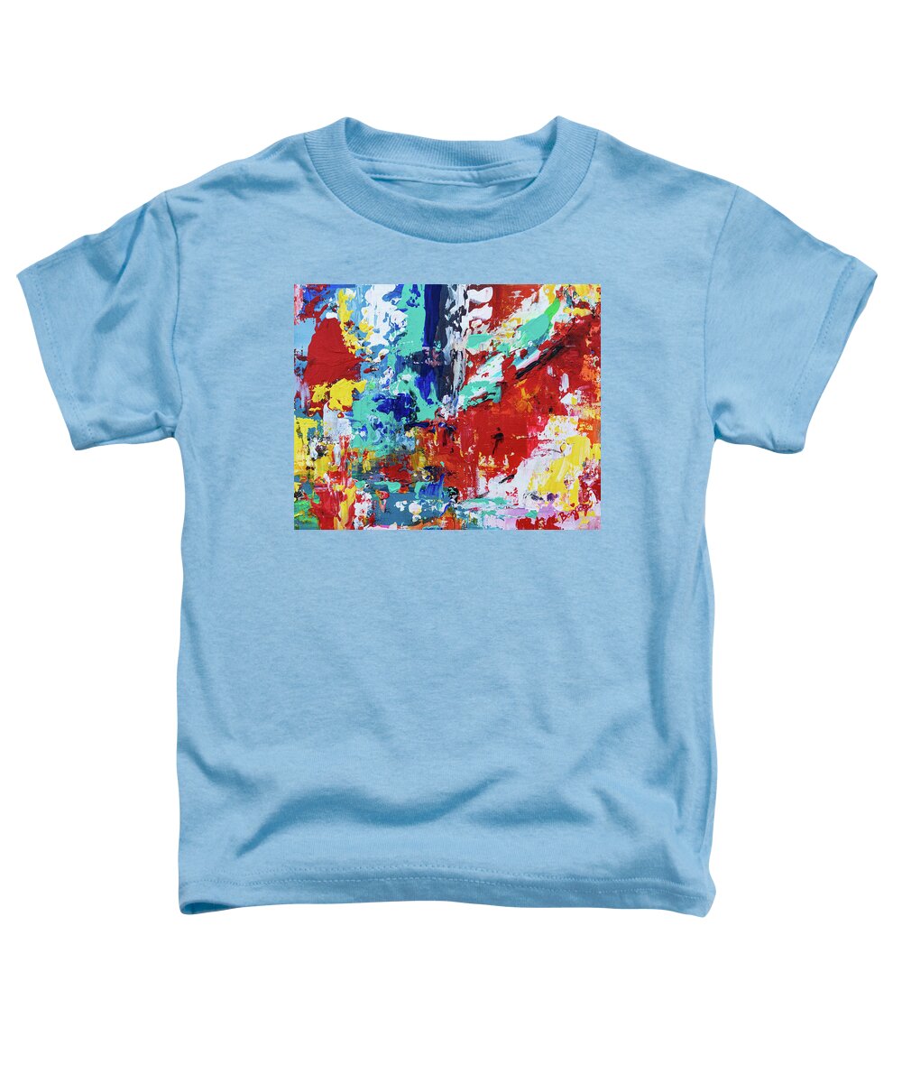 Abstract Toddler T-Shirt featuring the painting Turmoil in Technicolor by Bonny Puckett