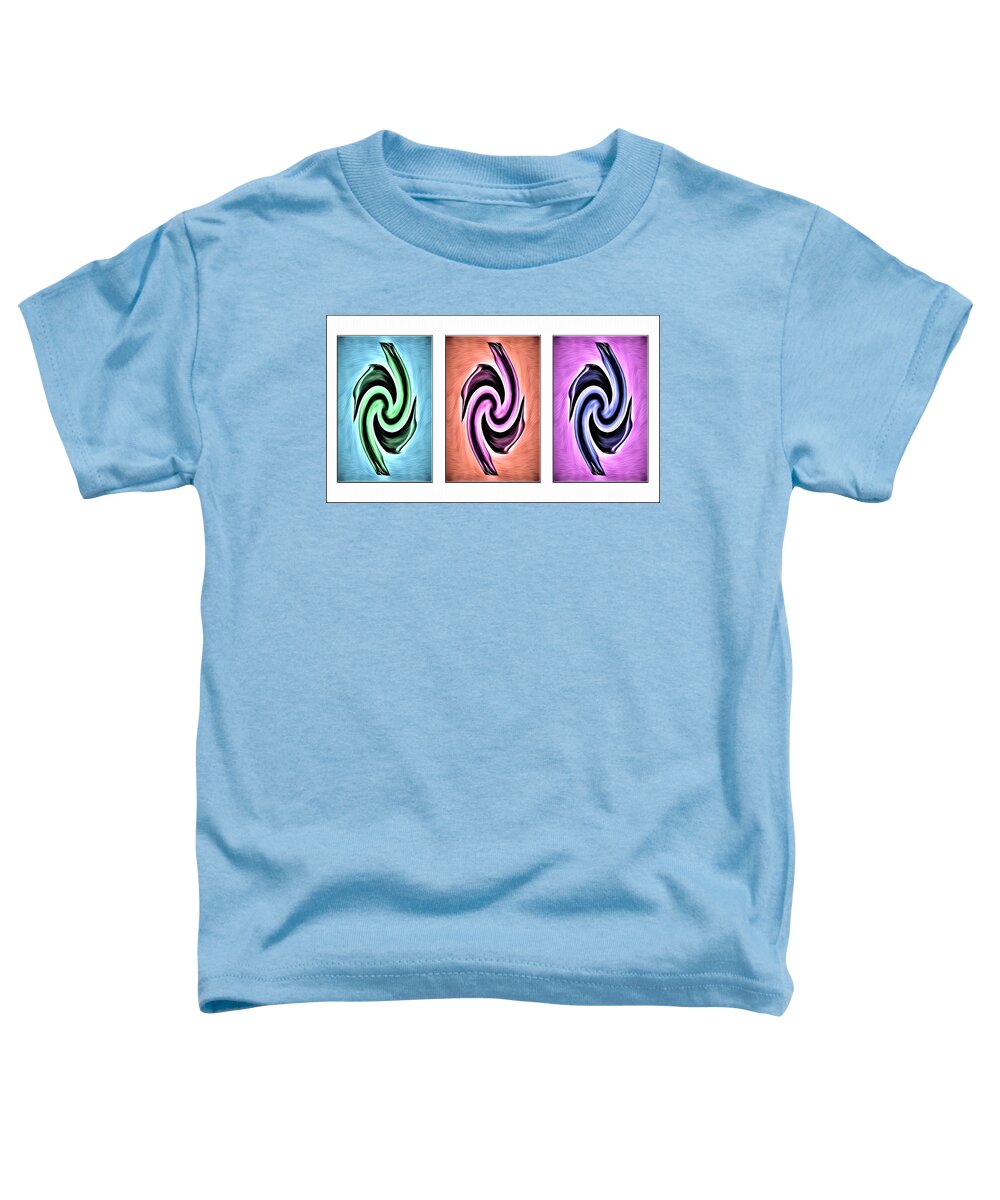 Living Room Toddler T-Shirt featuring the digital art Vases in Three - Abstract White by Ronald Mills