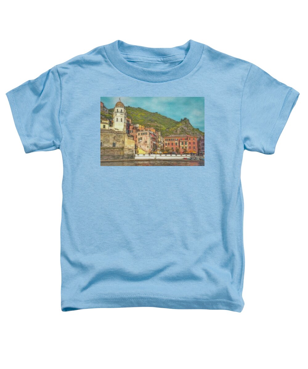 Water Toddler T-Shirt featuring the painting Vernazza Up Close by Jeffrey Kolker
