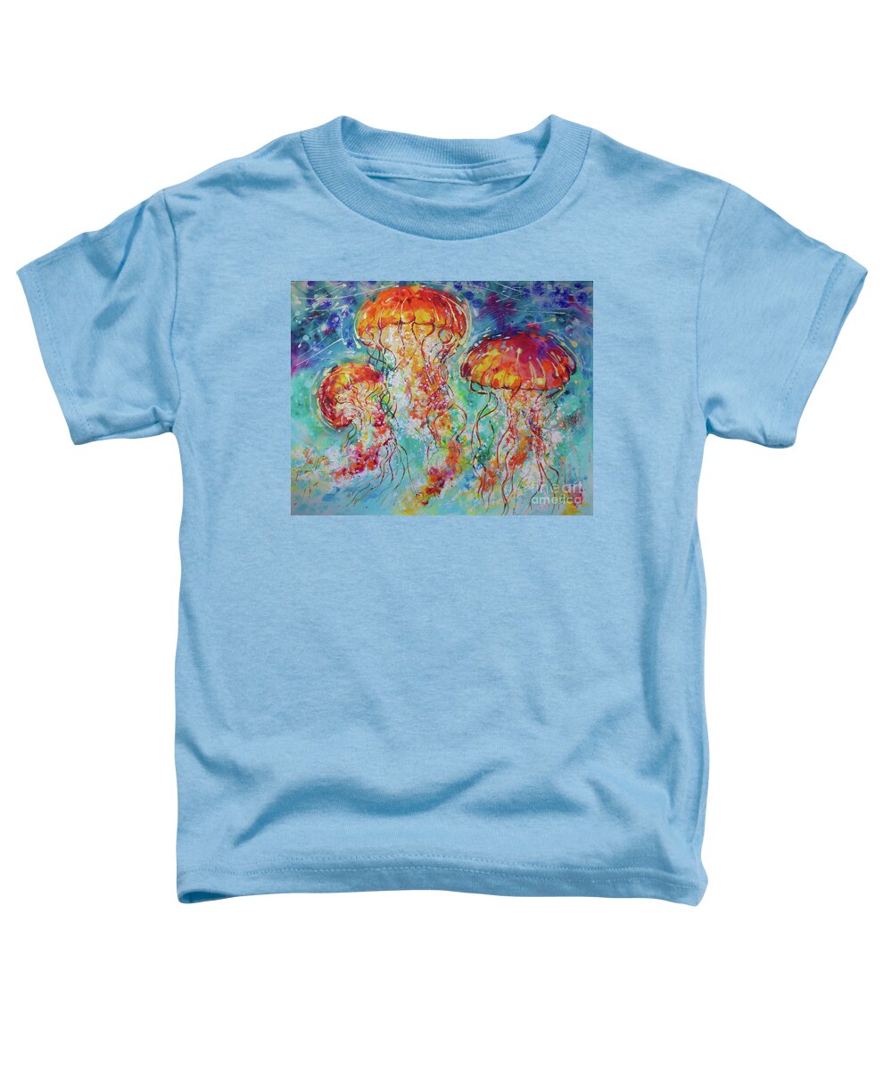  Toddler T-Shirt featuring the painting Vibrant Jellyfish by Jyotika Shroff