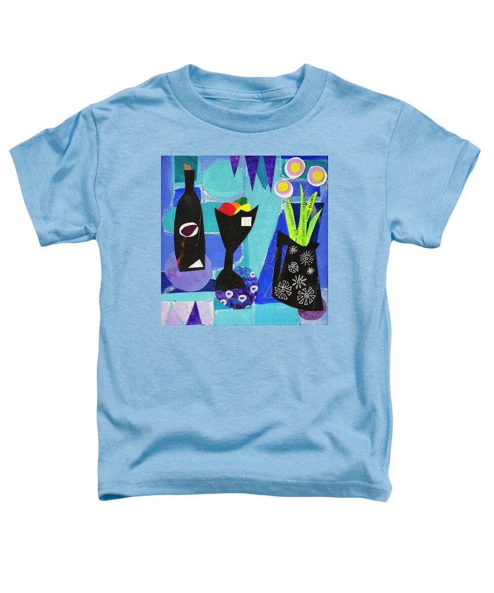 Vino Toddler T-Shirt featuring the mixed media Vino #2 by Julia Malakoff