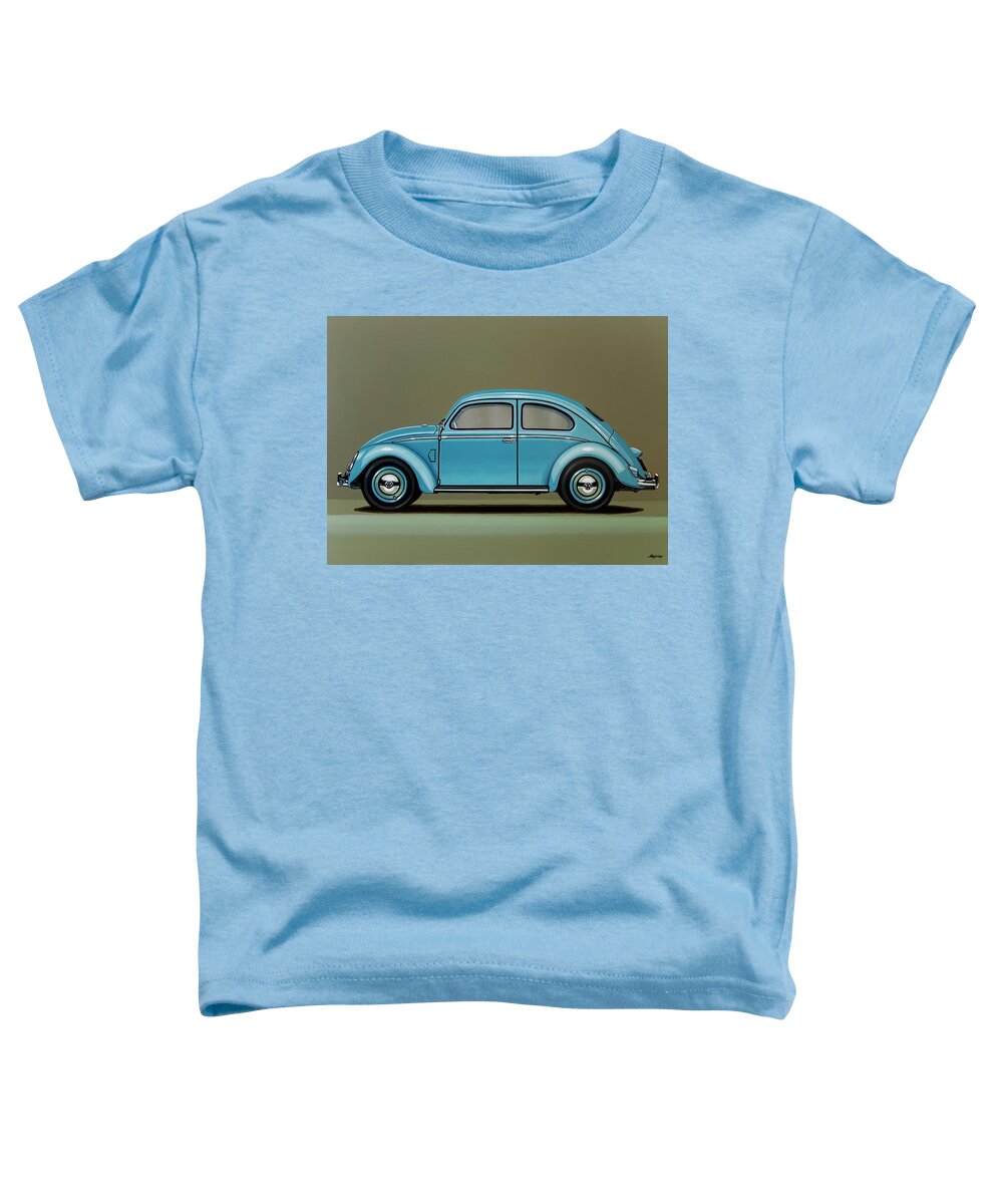 Vw Beetle Toddler T-Shirt featuring the painting Volkswagen Beetle Painting by Paul Meijering