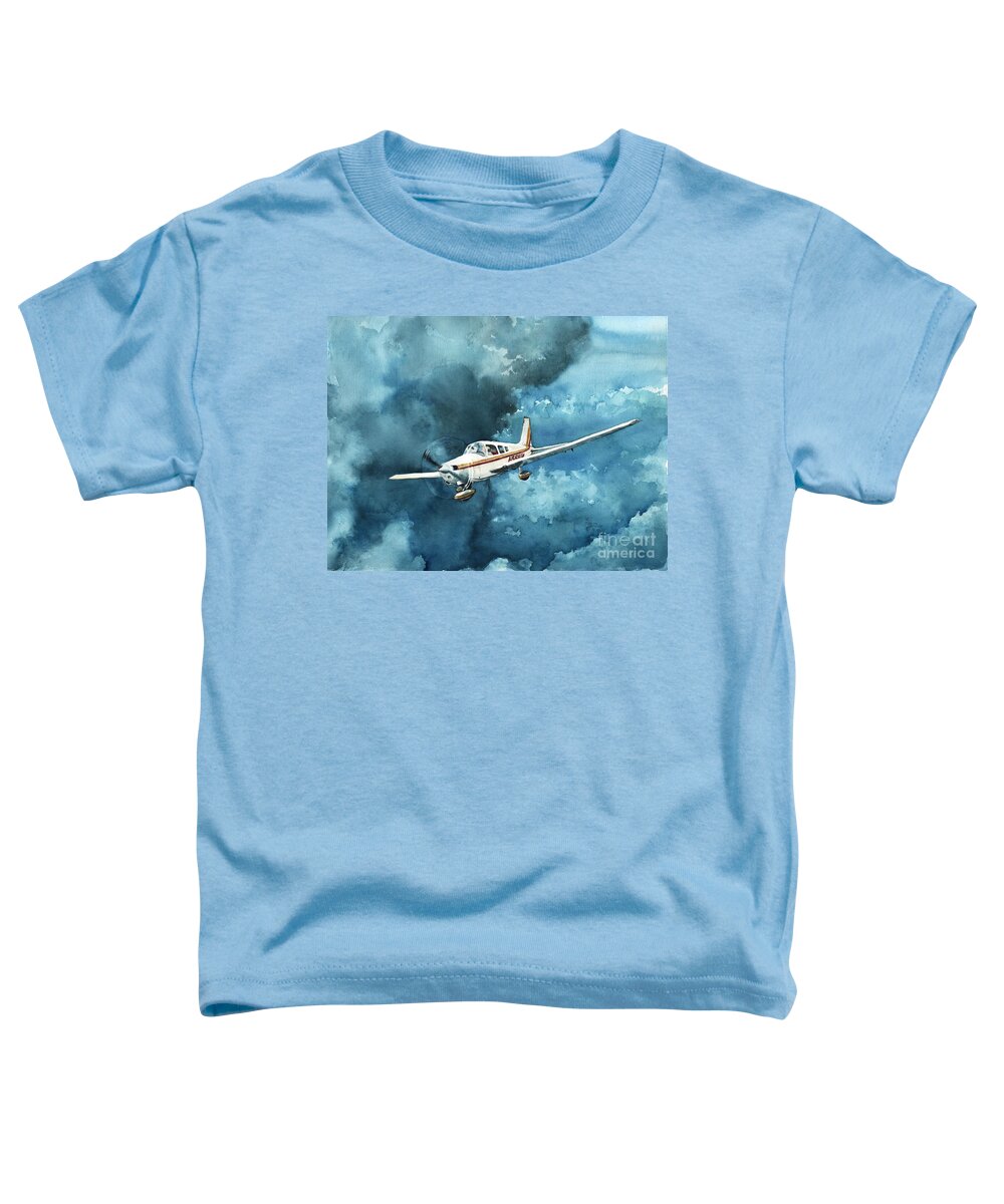 Piper Toddler T-Shirt featuring the painting Warrior Races the Storm by Merana Cadorette