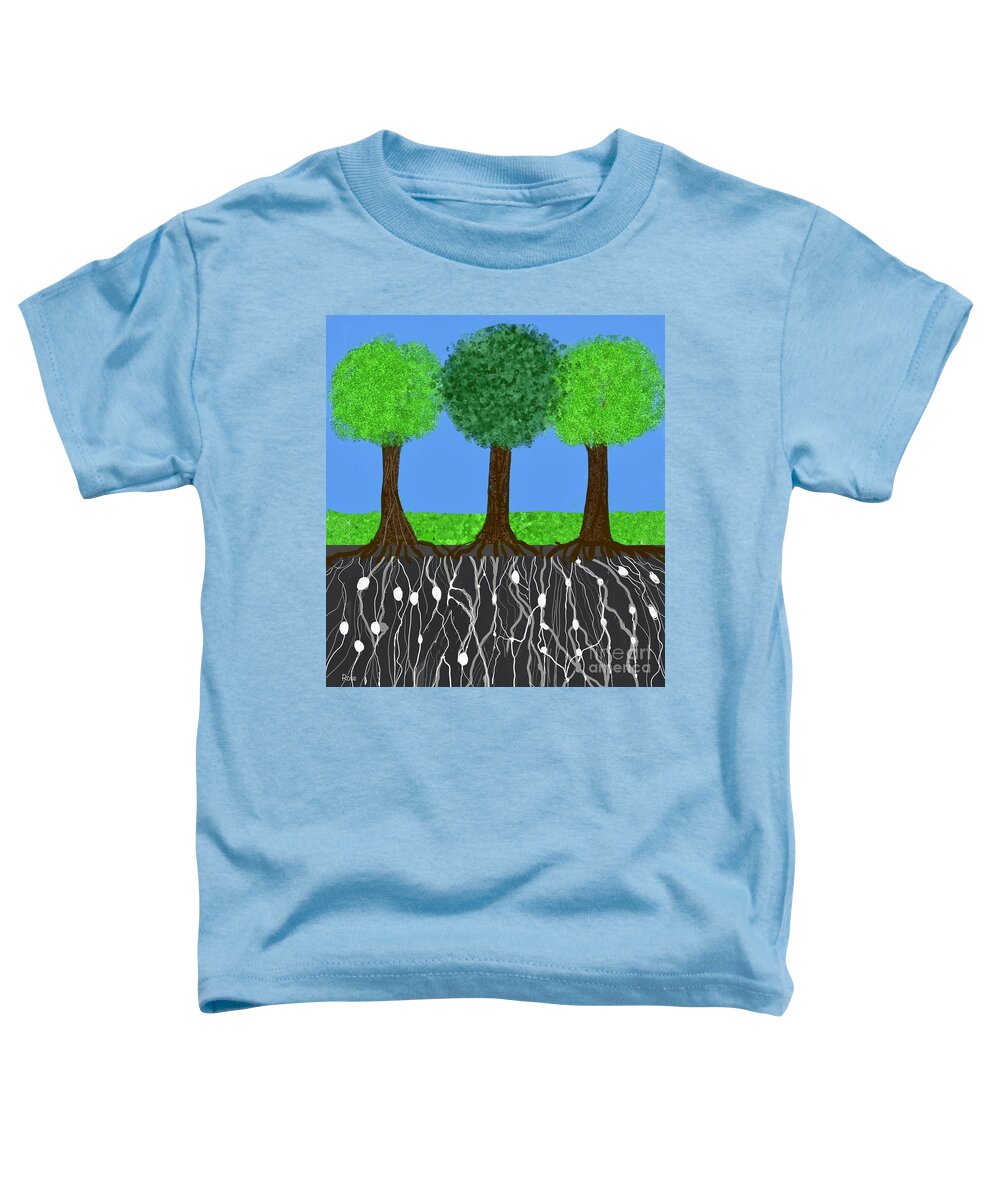 Trees Toddler T-Shirt featuring the digital art Well grounded trees by Elaine Hayward