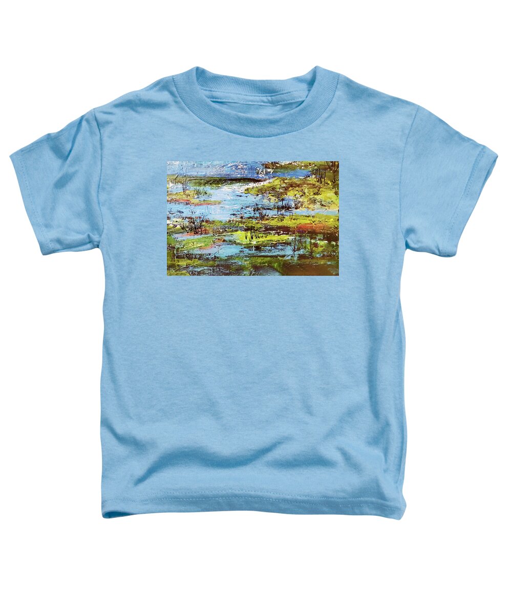 Semi Abstract Toddler T-Shirt featuring the painting Wetlands Colors by Sharon Williams Eng