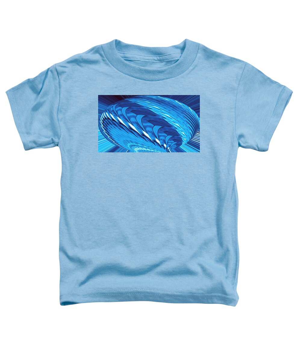 Abstract Art Toddler T-Shirt featuring the digital art Fractal Wheel Blue by Ronald Mills