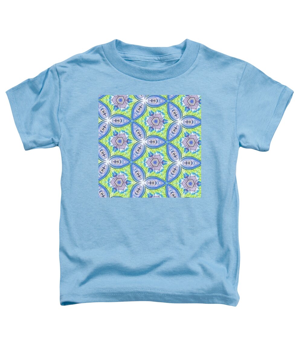 Blue Toddler T-Shirt featuring the digital art Wowww Blue Green by Designs By L