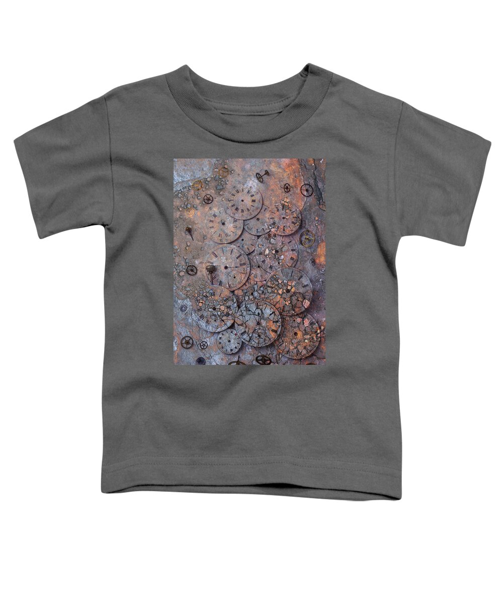 Time Toddler T-Shirt featuring the photograph Watch Faces Decaying by Garry Gay