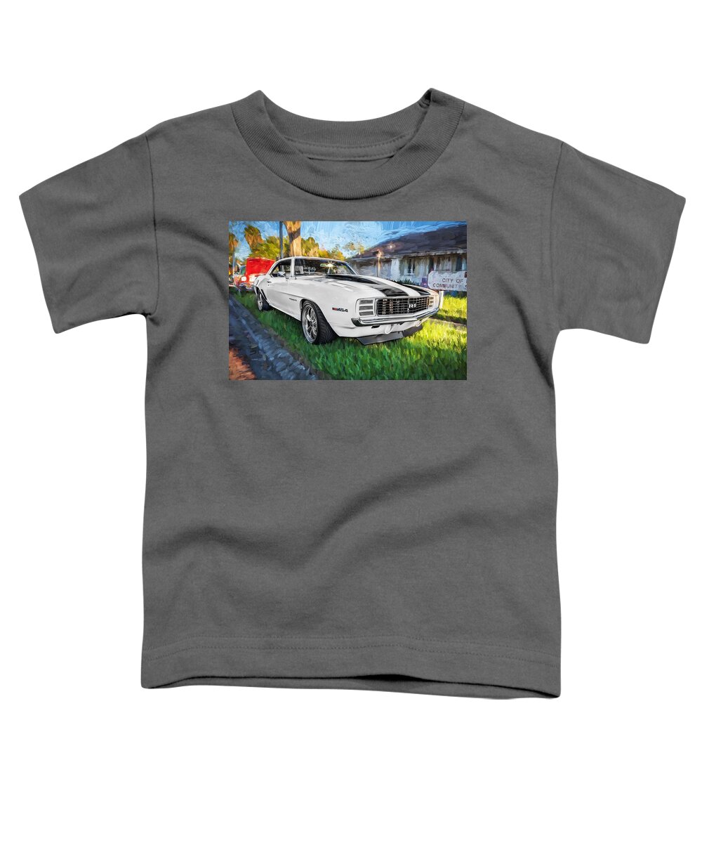 1969 Chevrolet Camaro Toddler T-Shirt featuring the photograph 1969 Chevy Camaro RS Painted by Rich Franco