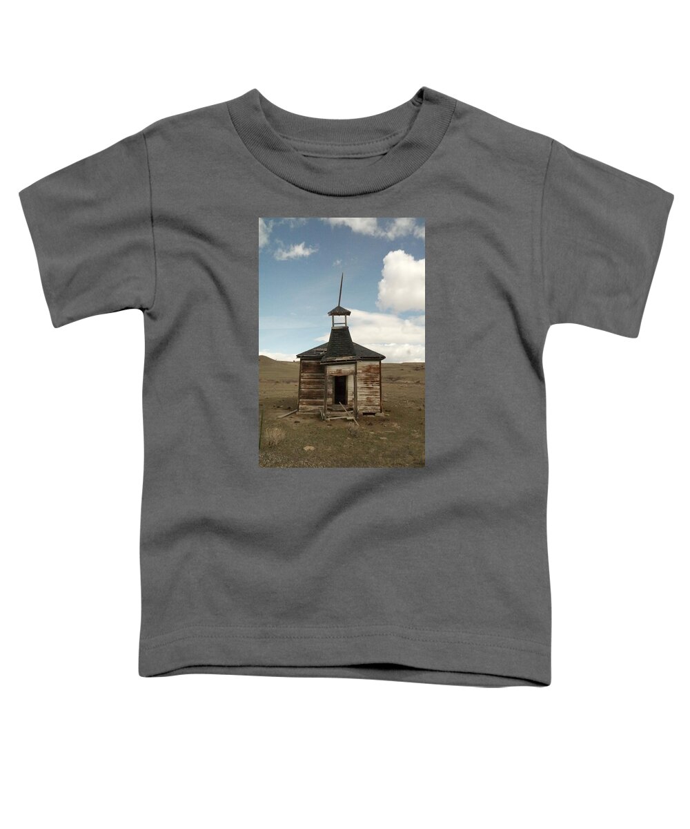 Old Buildings Toddler T-Shirt featuring the photograph An Old Montana School House #1 by Jeff Swan