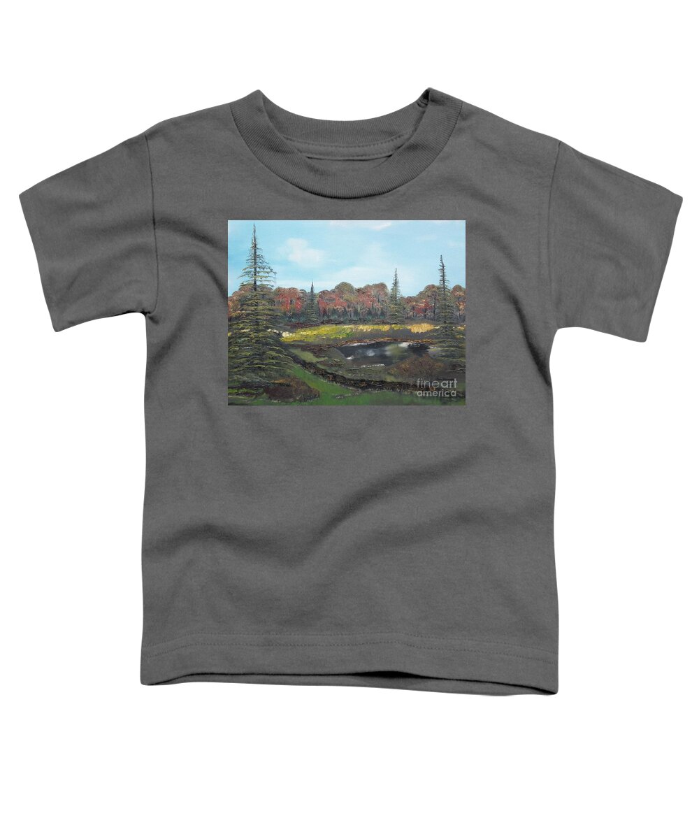 Landscape Toddler T-Shirt featuring the painting Autumn Landscape by Jan Dappen