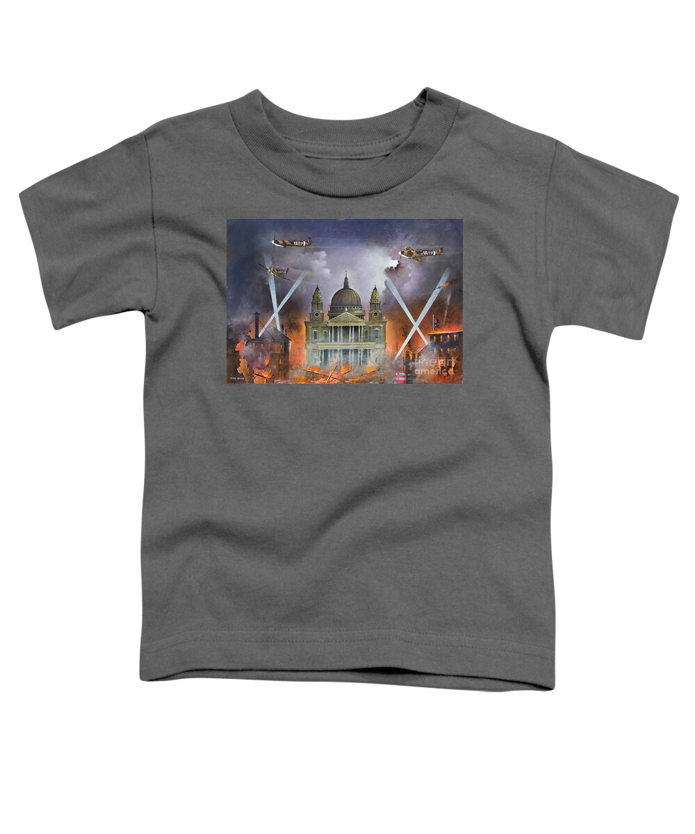Spitfire Toddler T-Shirt featuring the painting Spirit of the Blitz by Ken Wood