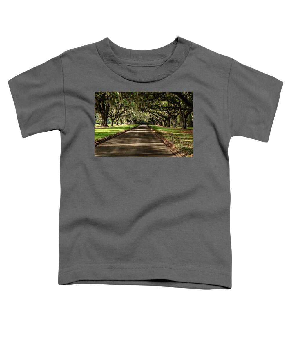 Charleston Toddler T-Shirt featuring the photograph Boone Plantation Road #1 by John Johnson