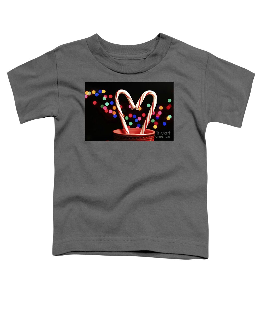 Maine Toddler T-Shirt featuring the photograph Candy Cane Heart by Karin Pinkham