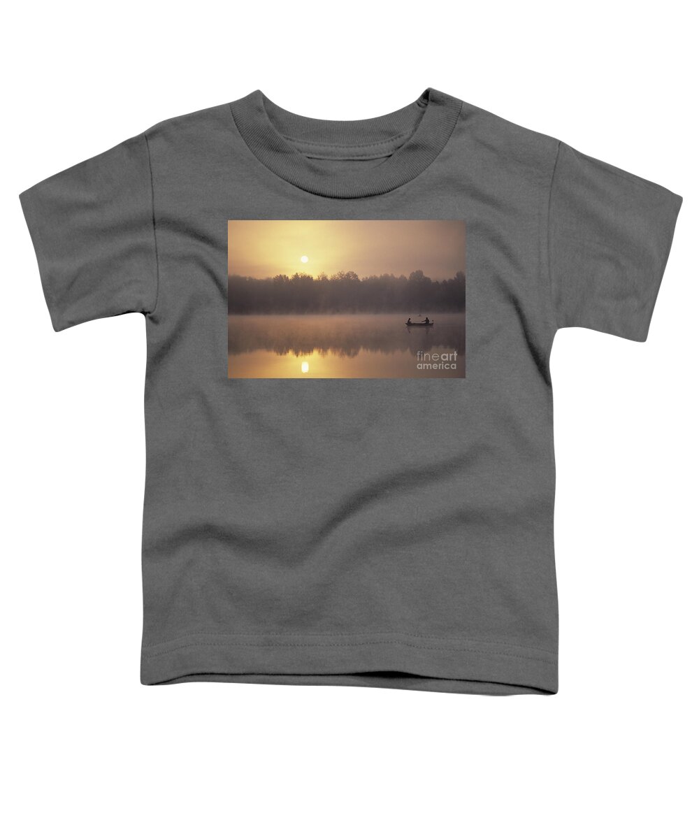 Landscape Toddler T-Shirt featuring the photograph Fishermen on small lake #2 by Jim Corwin