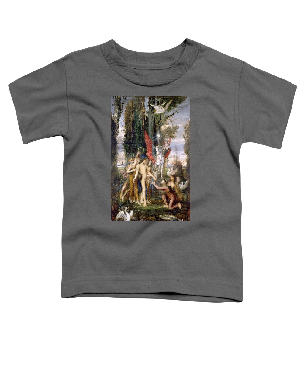 Gustave Moreau Toddler T-Shirt featuring the painting Hesiod and the Muses #2 by Gustave Moreau